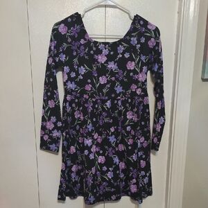 The Children's Place Black and Purple Floral Dress